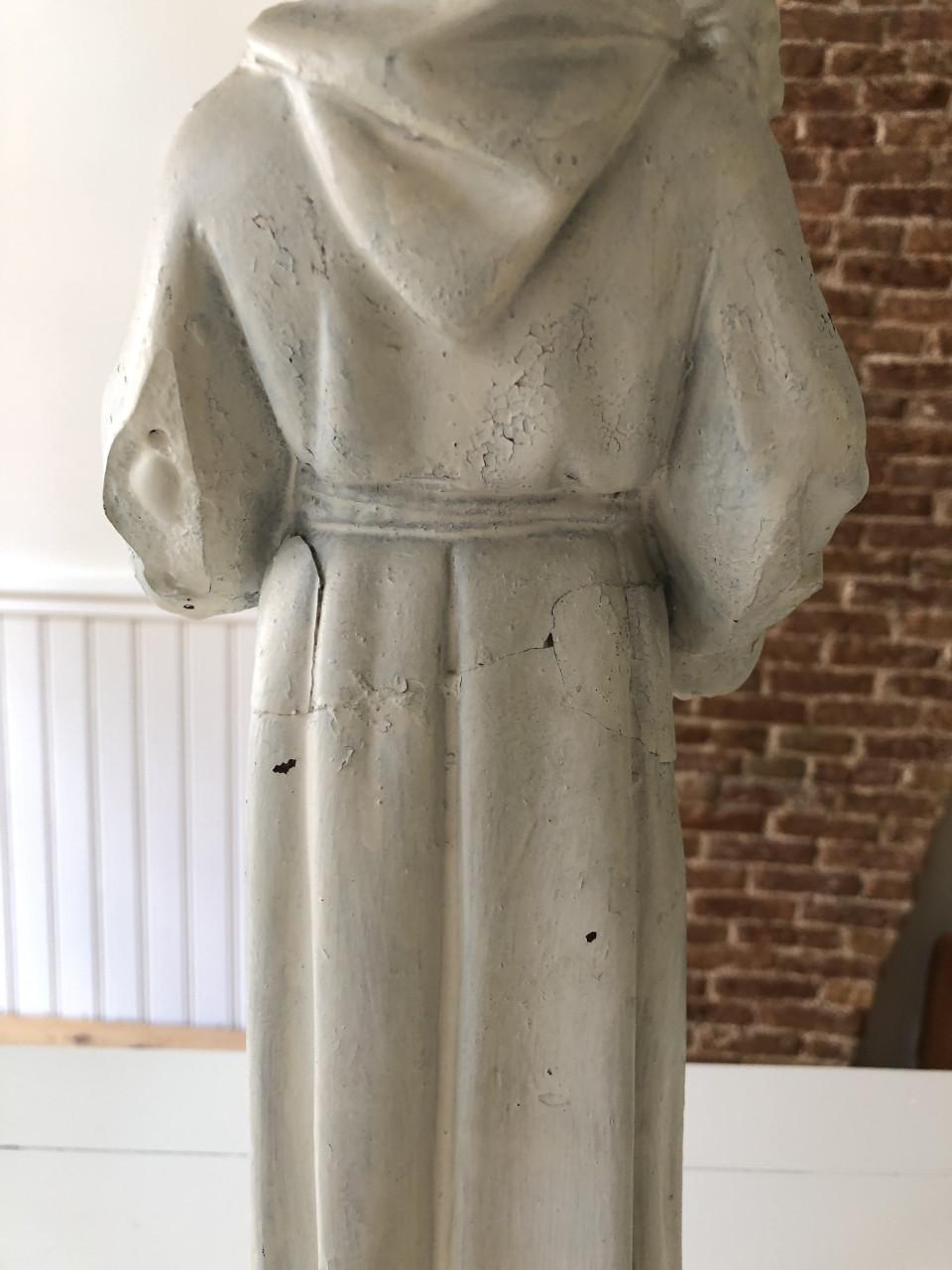 Mooi groot brocante heilige st. Antonius beeld