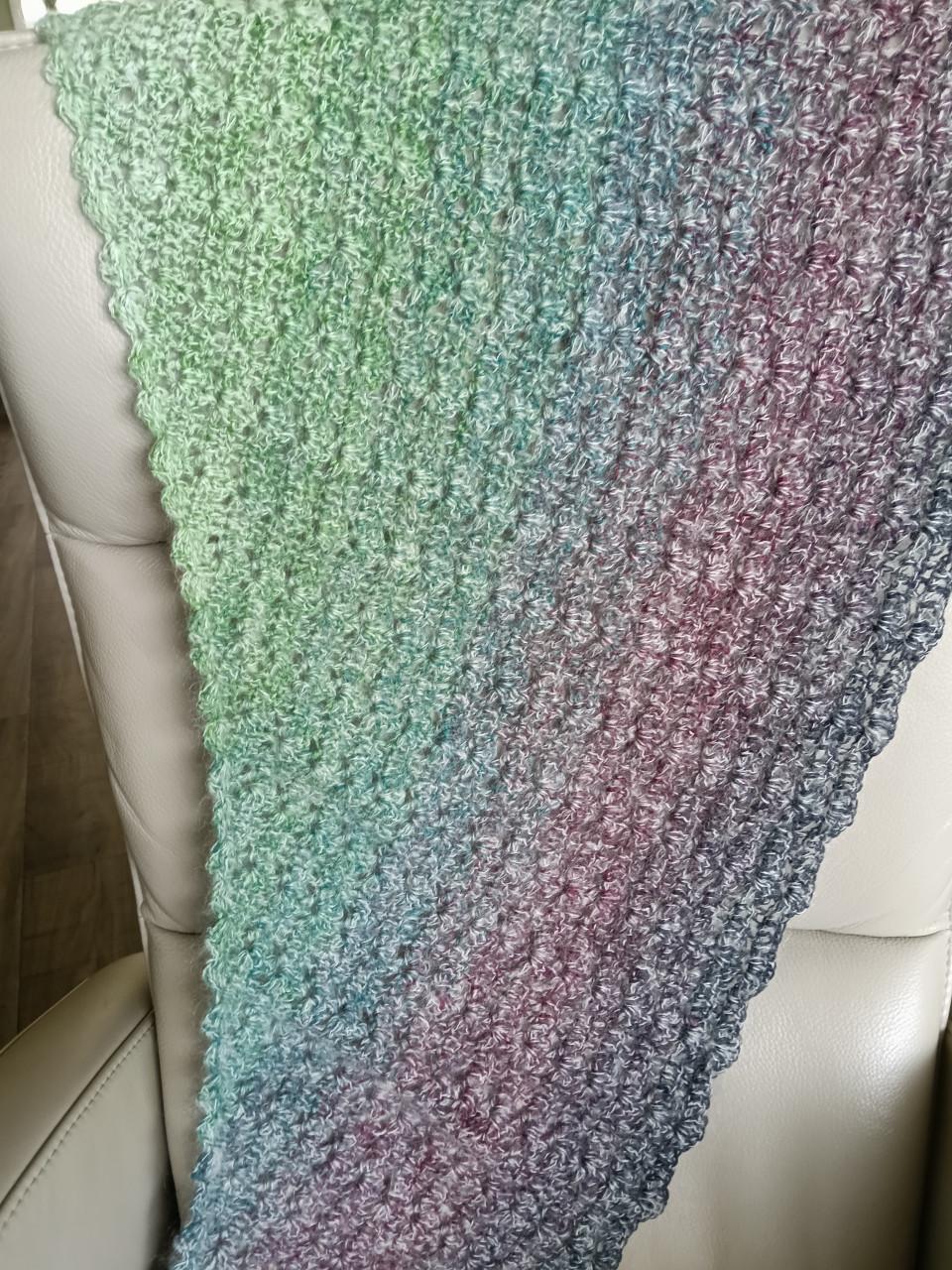 Asymmetrische sjaal, echt handwerk