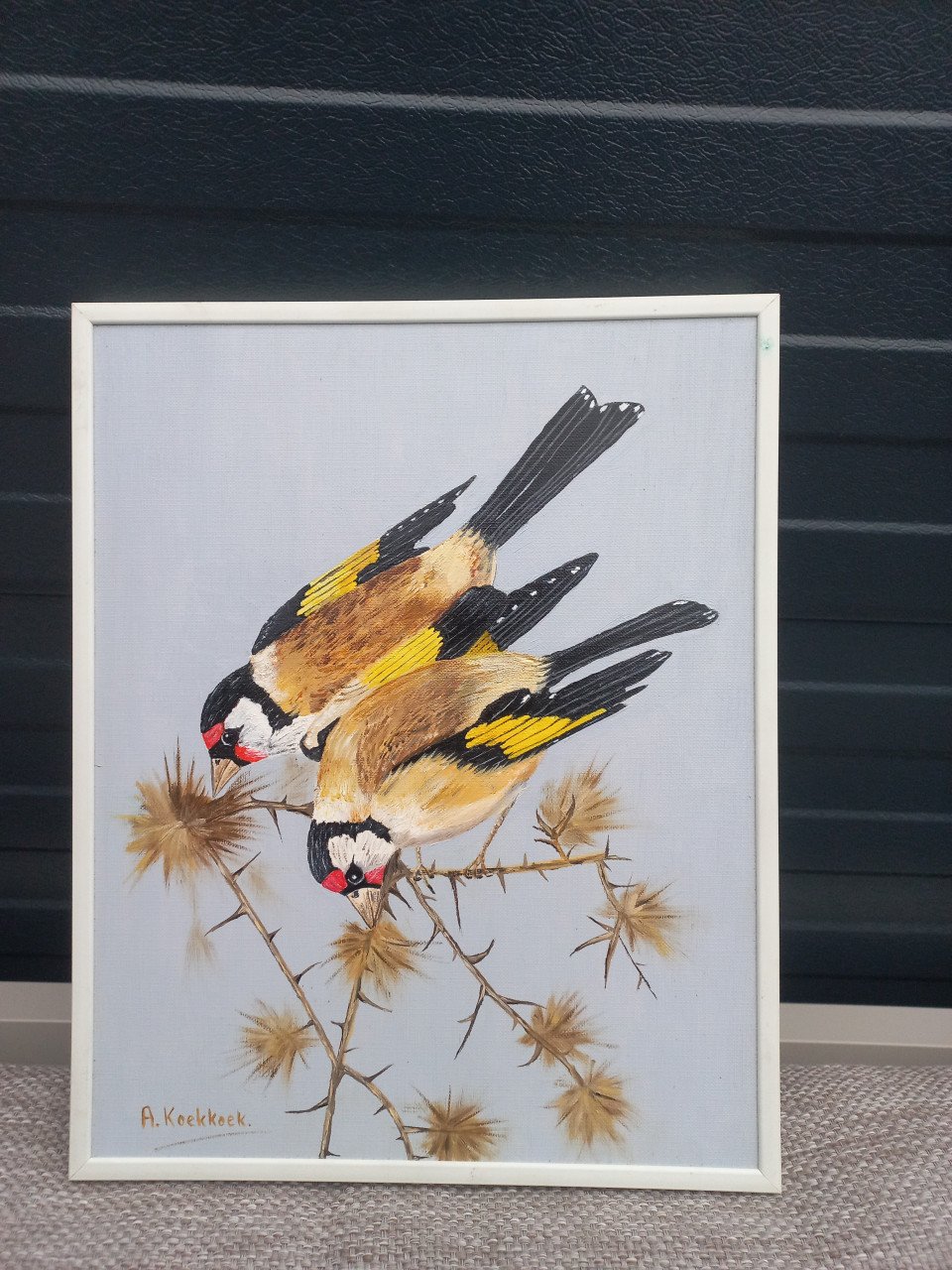 Prachtige Schilderij Twee Puttertjes .