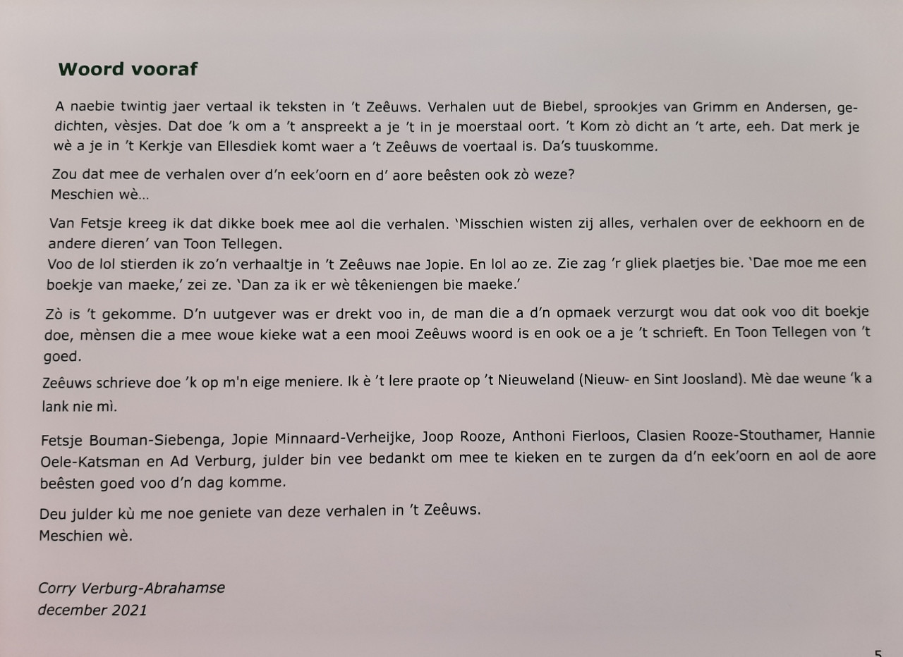"Meschien wè" , 19 verhalen van Toon Tellegen in het Zeêuws