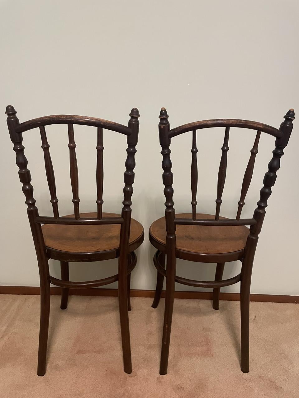 Thonet Weense bistro stoeltjes, vintage, 2 stuks