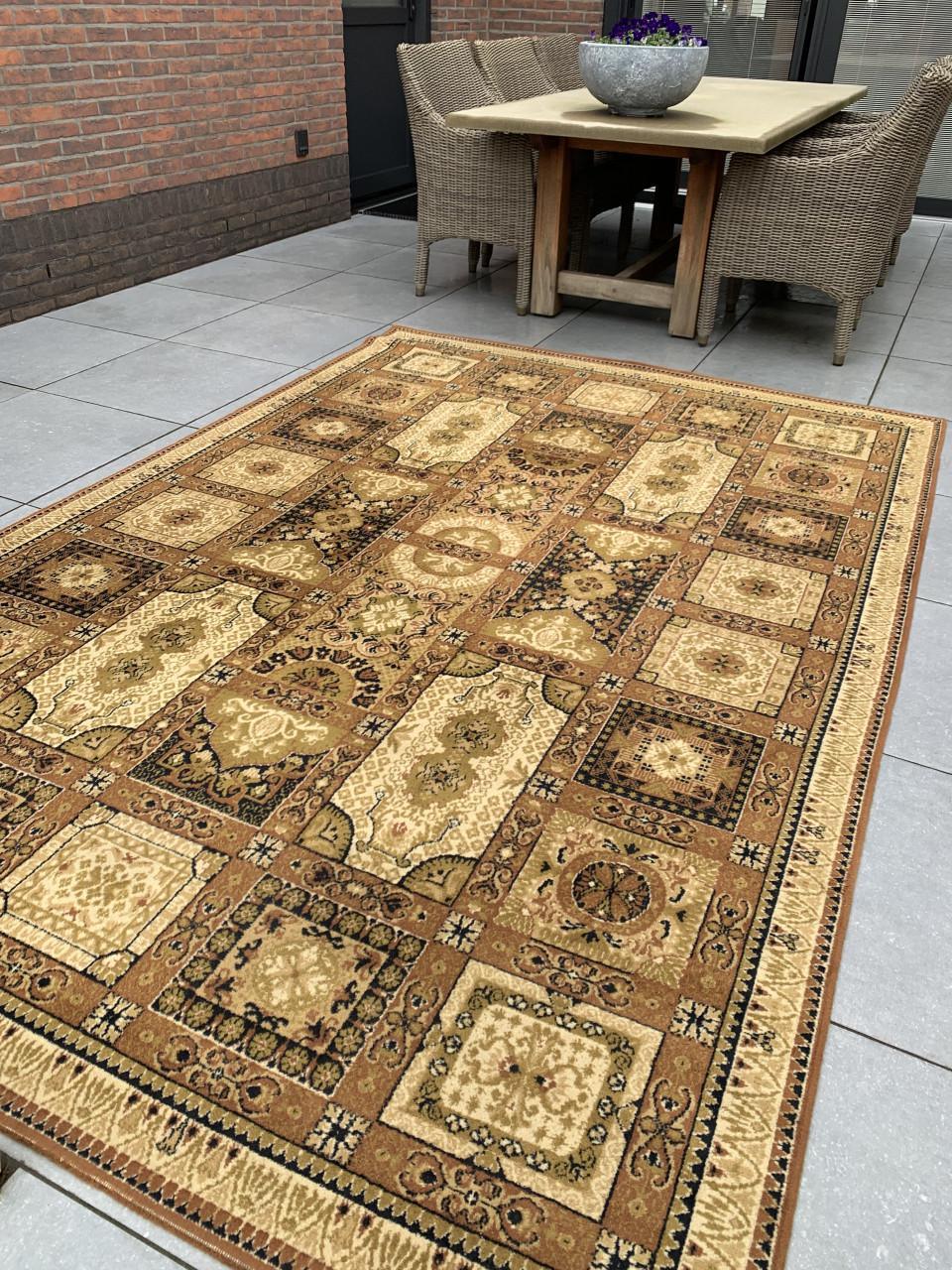 ✨Prachtig Sfeervol Bruin/Groen Vintage Vloerkleed van Zuiver Scheerwol ✨