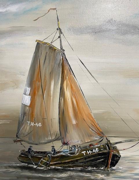 Hengst-botters   oude visserij zeil jac Caljouw Arnemuiden