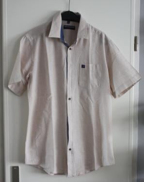 Beige overhemd korte mouwen maat L 41- 42