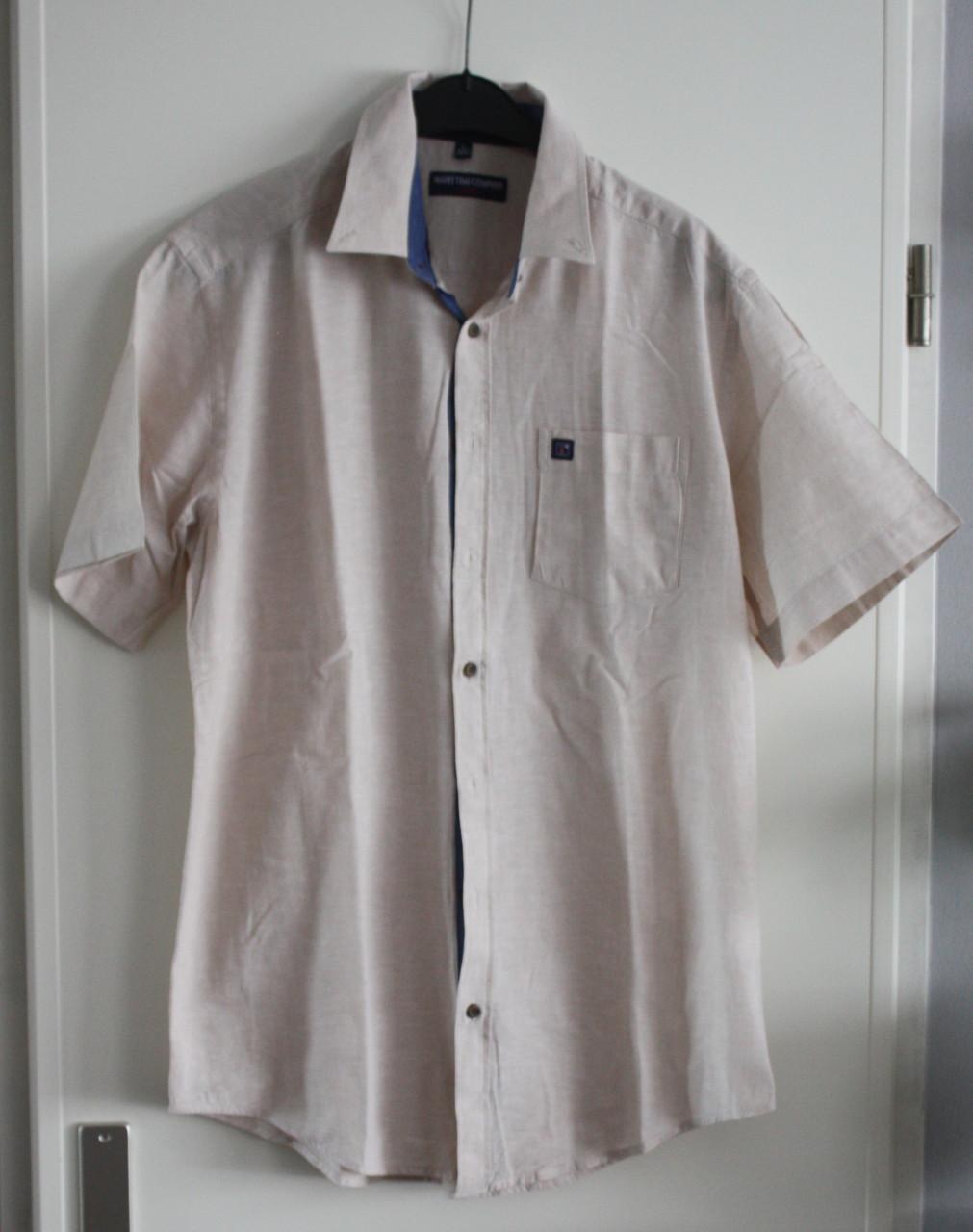 Beige overhemd korte mouwen maat L 41- 42
