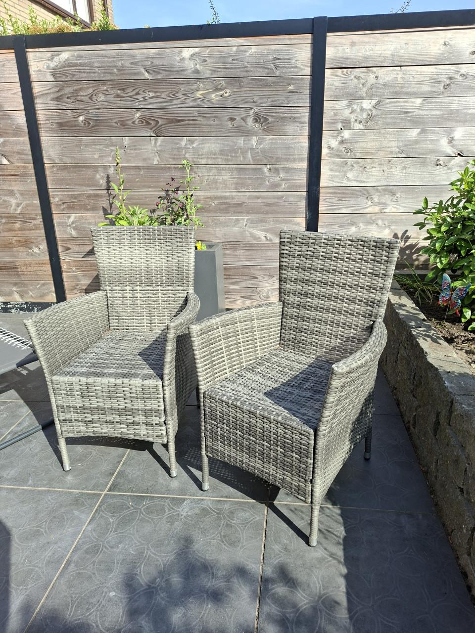 Tuinstoelen Vida XL Poly Rattan Grijs 8st