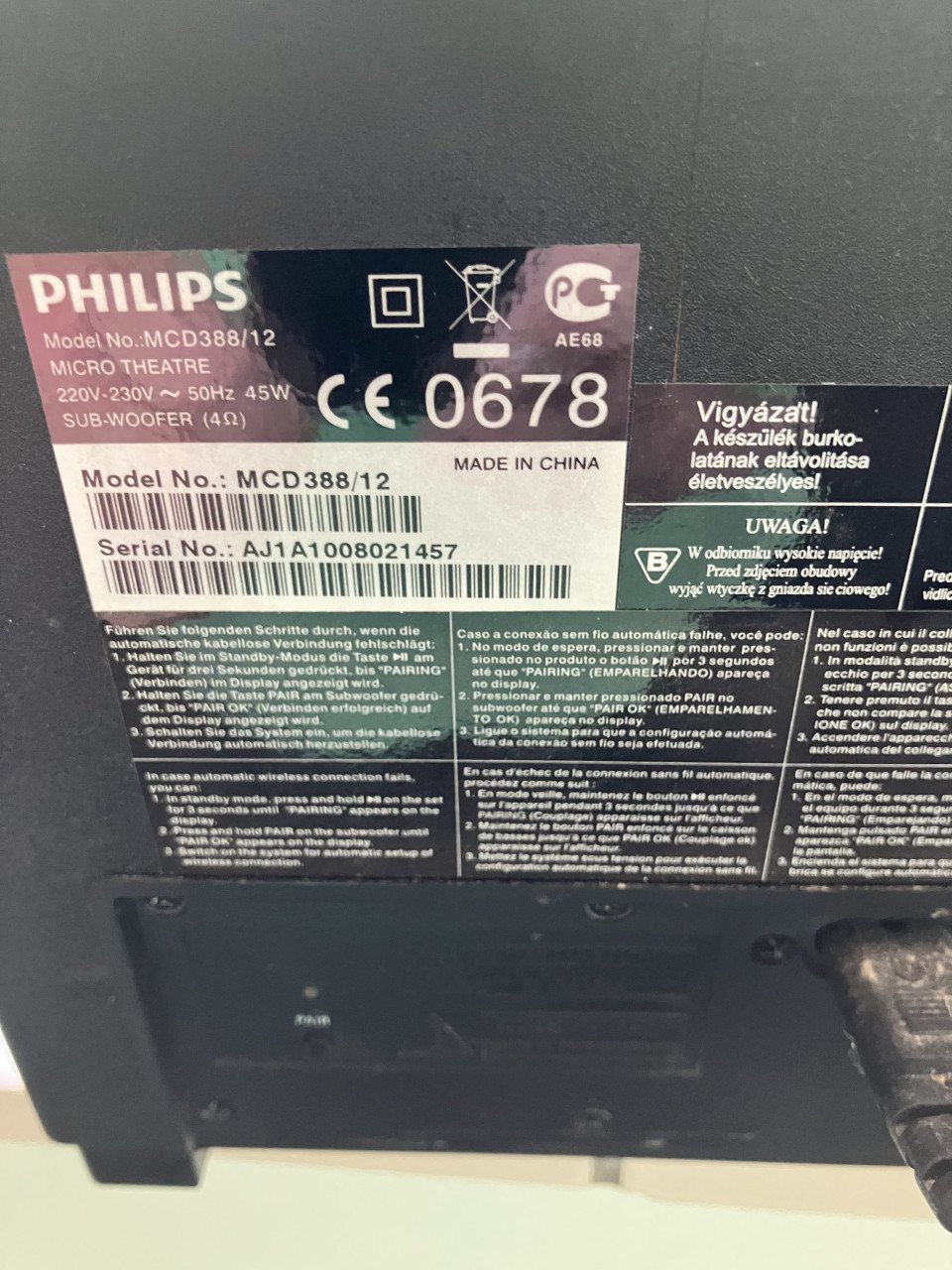 Te koop Philips radio met losse box