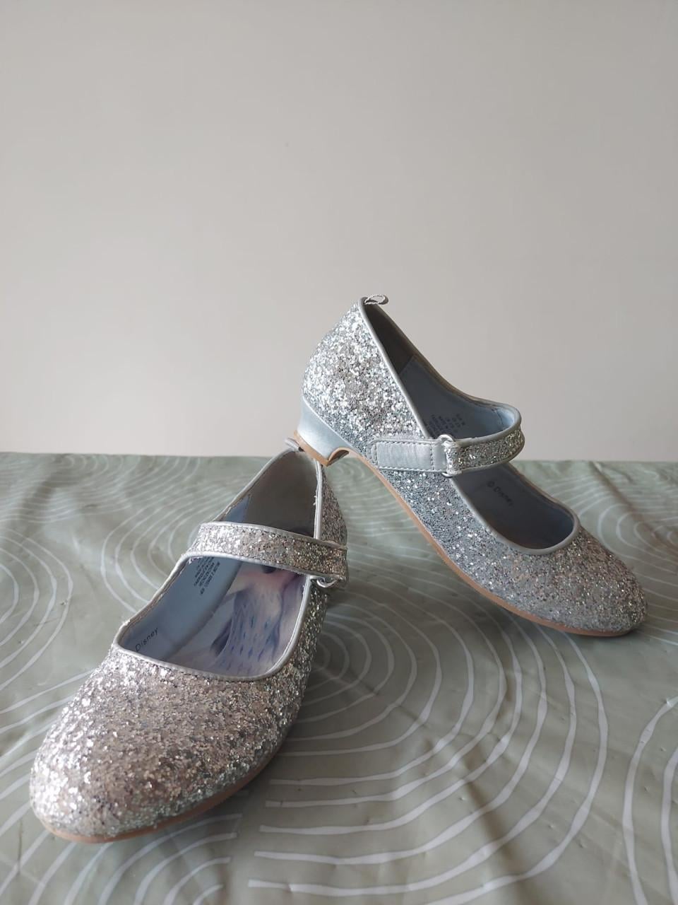 Z.g.a.n. zilveren glitter prinsessenschoentjes / muiltjes