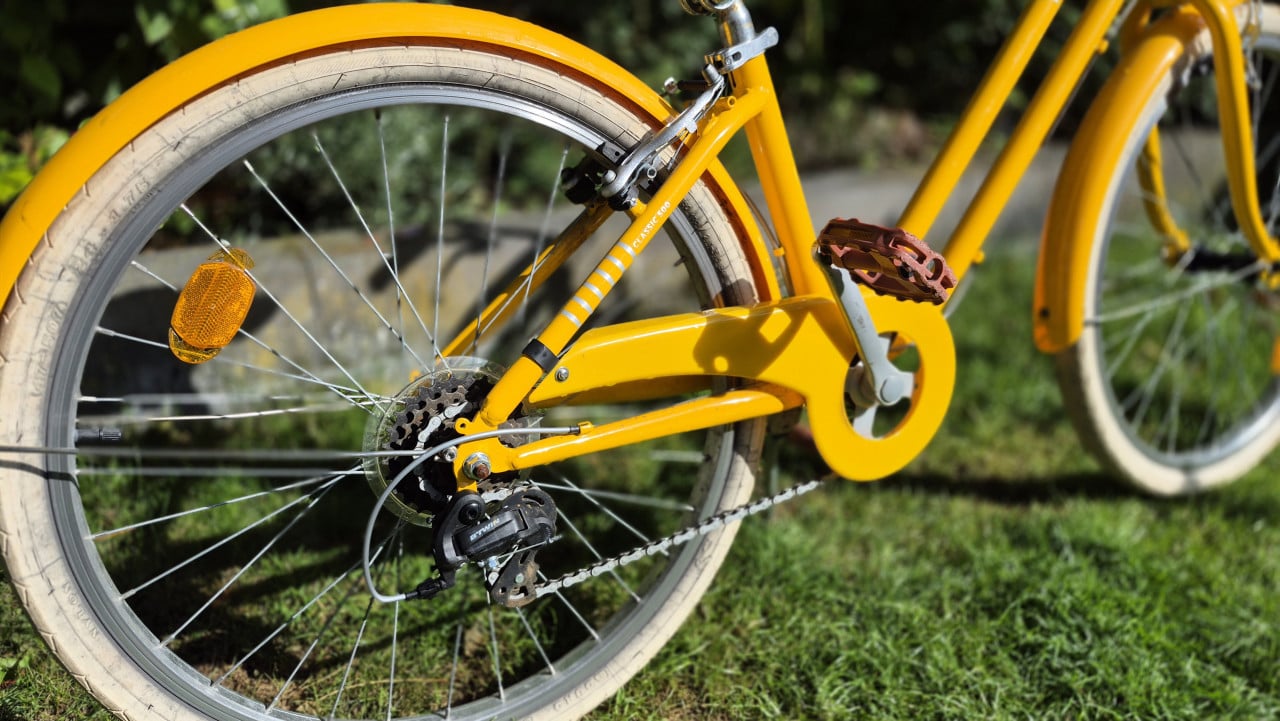 Fiets geel meisjesfiets, citybike, mountainbike, 24" Btwin