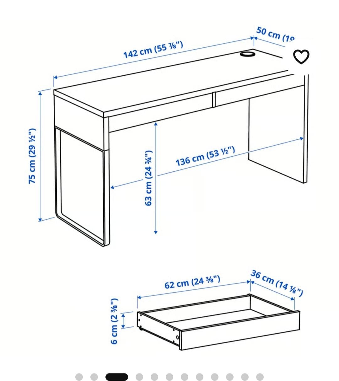 Bureau IKEA MICKE plus ladeblok IKEA MICKE