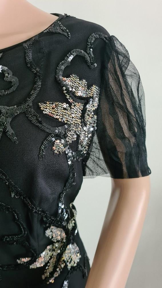 Rena Lange: Nieuw zwart jurkje met pailletjes maat 42