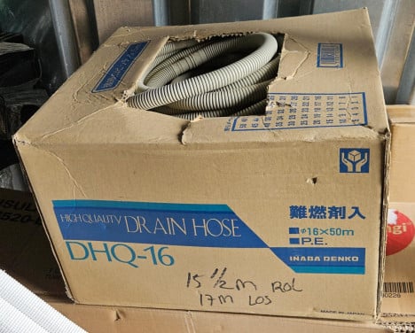 15,5m rol + 17m stukken Inaba Denko airco condenswater afvoerleiding