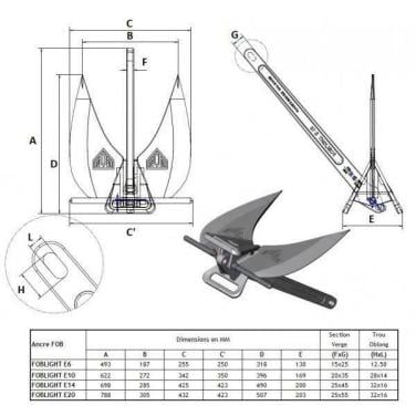 Te koop of ruilen: FOB anker, FOB-light E14, Aluminium anker.