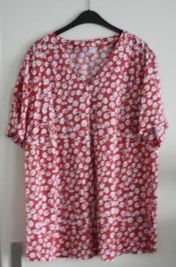 Shirt met blaadjes print wit oranje maat 48