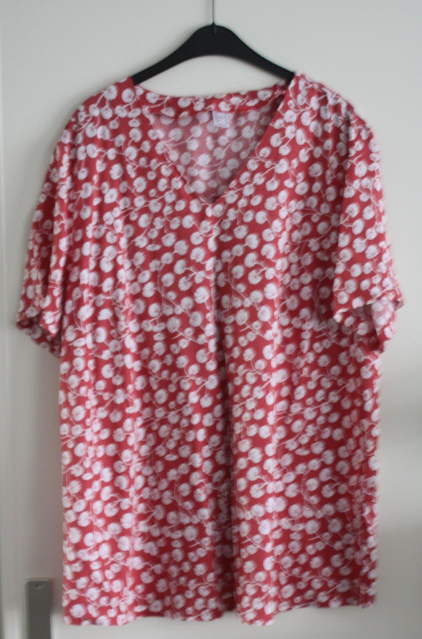 Shirt met blaadjes print wit oranje maat 48