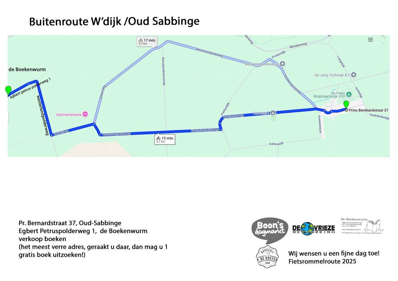 Een bonus voor uw bezoek op 5 juli tijdens de Fietsrommelroute W'dijk
