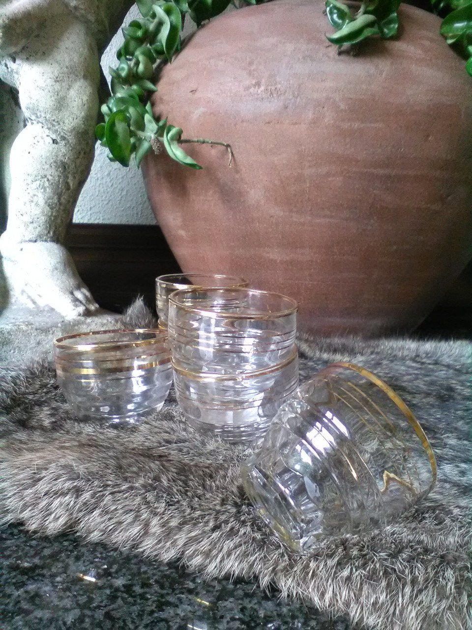 Karafje met 6 oude franse glaasjes