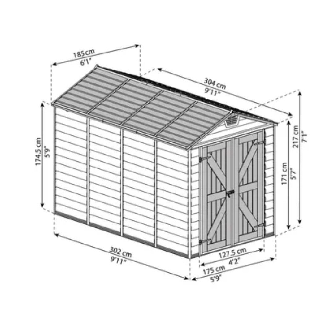 Tuinschuur Palram - Canopia Skylight, grijs.