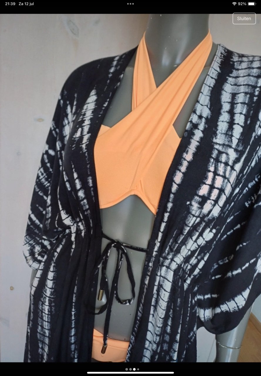 Tunique zwart wit, one size