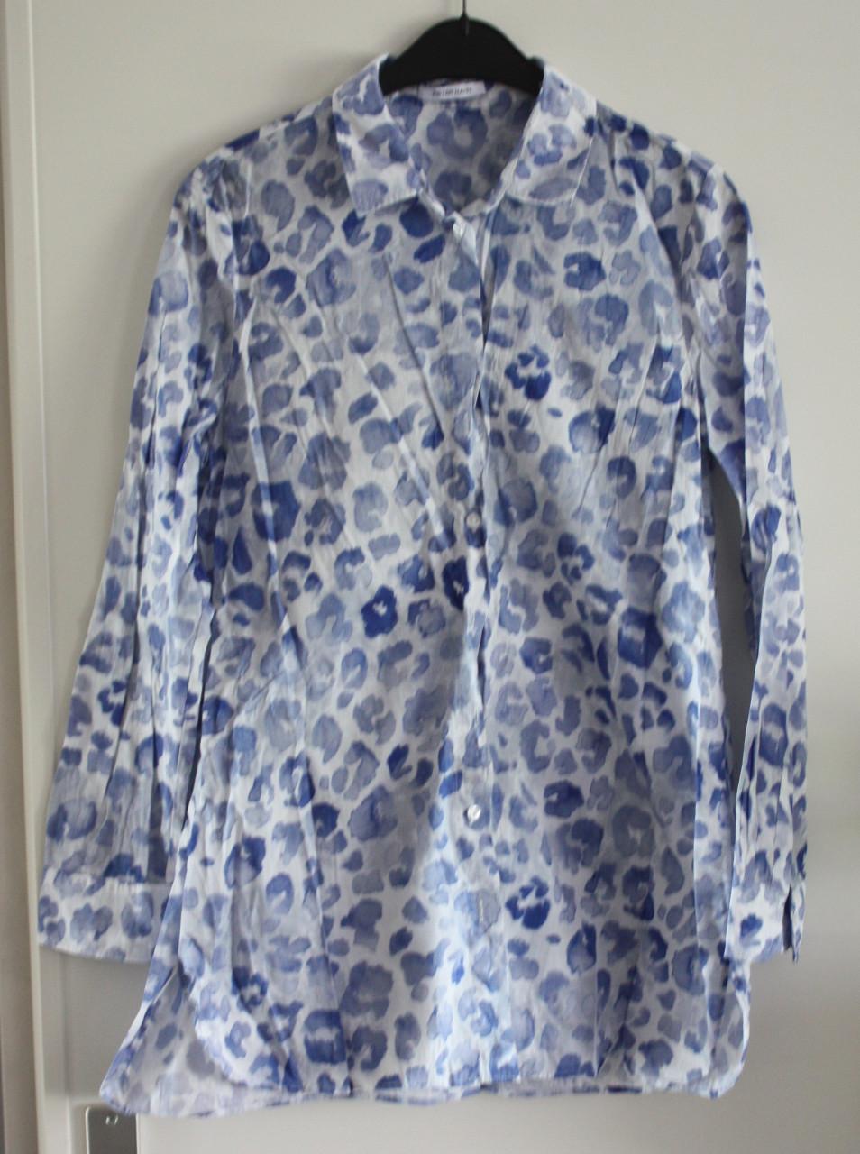 Blauw witte blouse maat 40