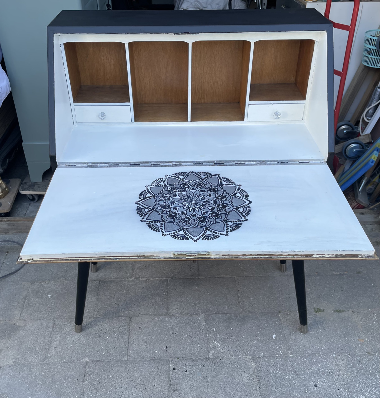Unieke vintage secretaire
