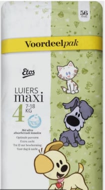 Pampers woesel en Pip maatje 4