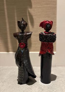 2 keramieken beelden