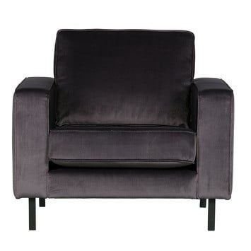 Bank (3-zits) en fauteuil fluweel zwart