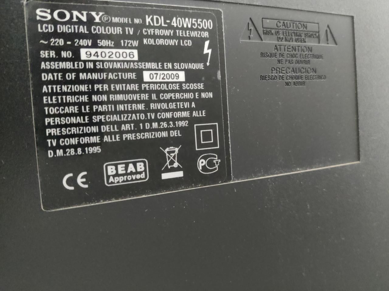 Sony Bravia LCD digital colour TV 40 inch