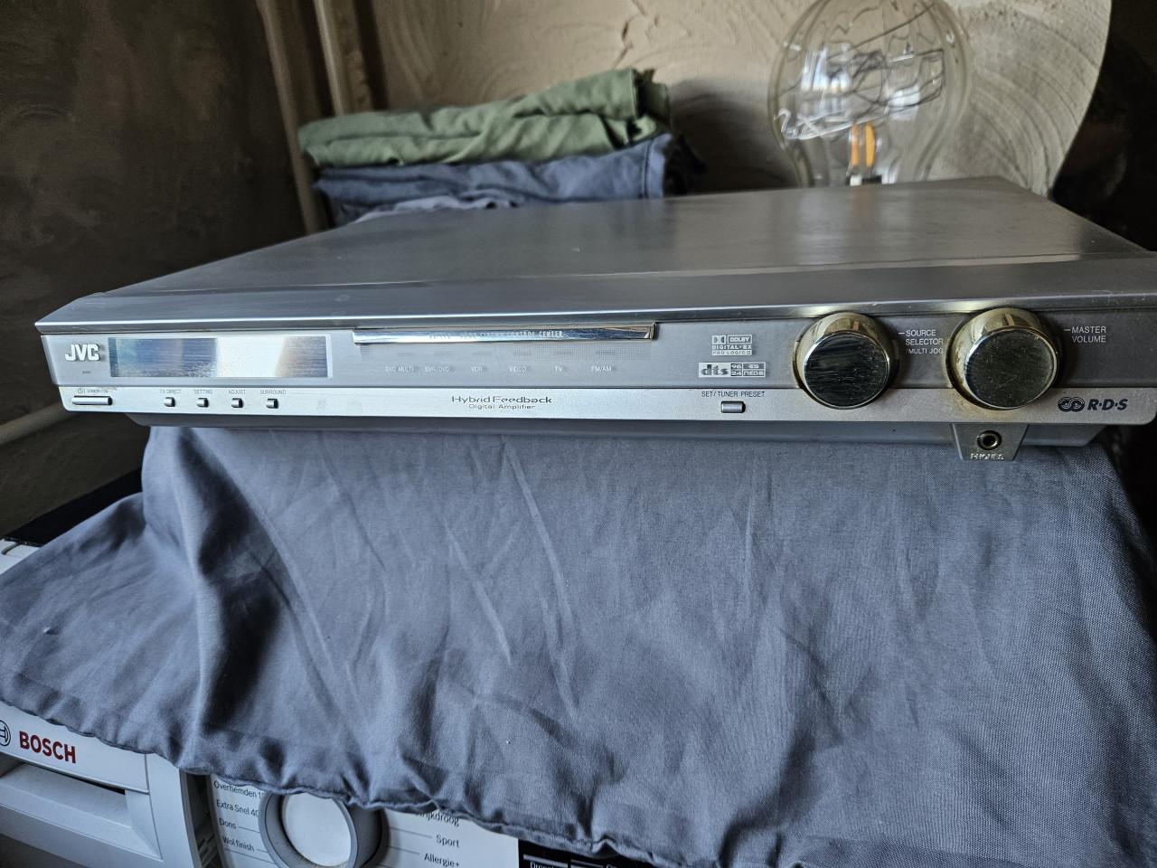 Mooie zilveren metalen vintage JVC RX-F10S Stereo Receiver