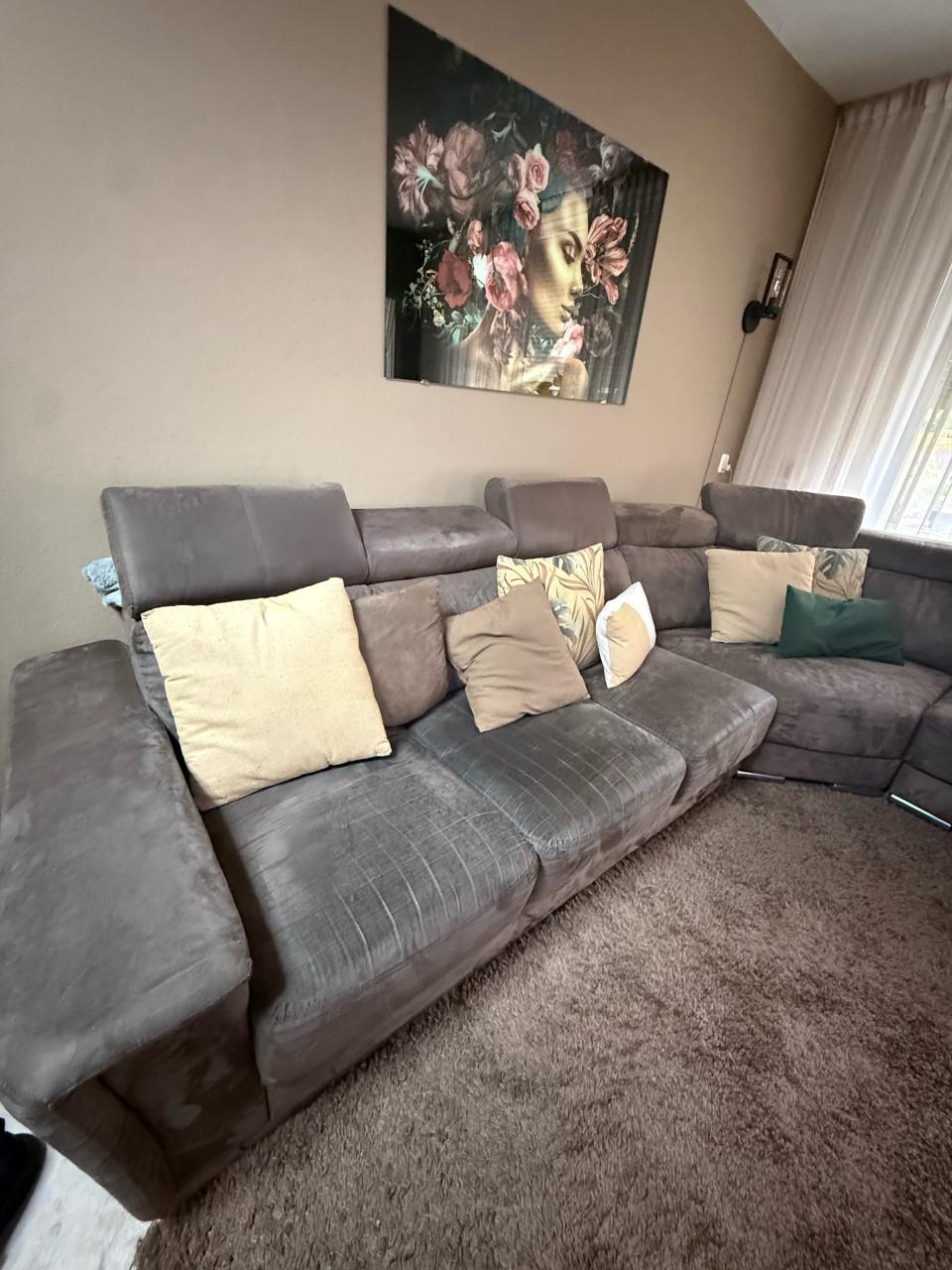 Grote hoekbank bruin