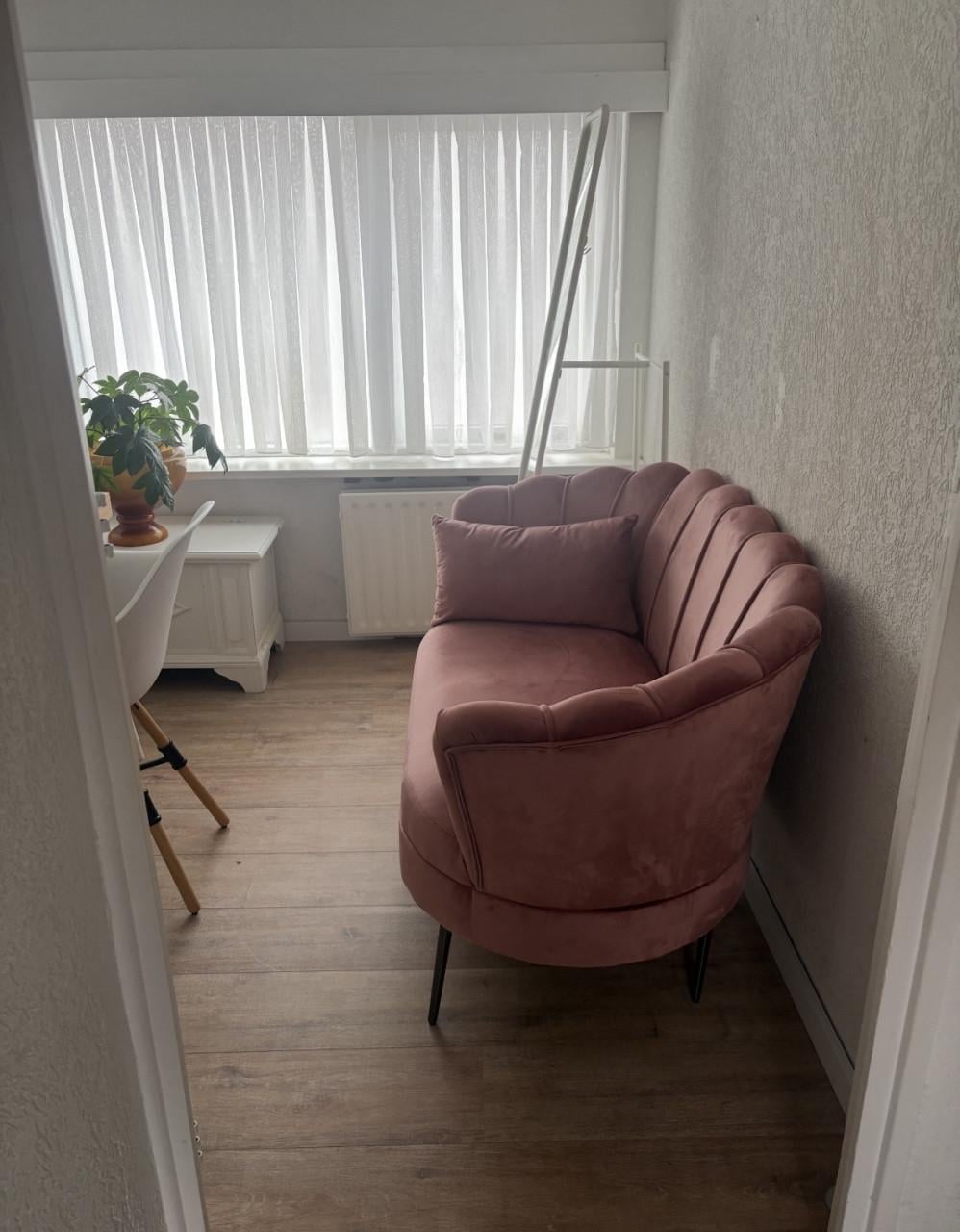Zitbank oud roze velvet AQ Living