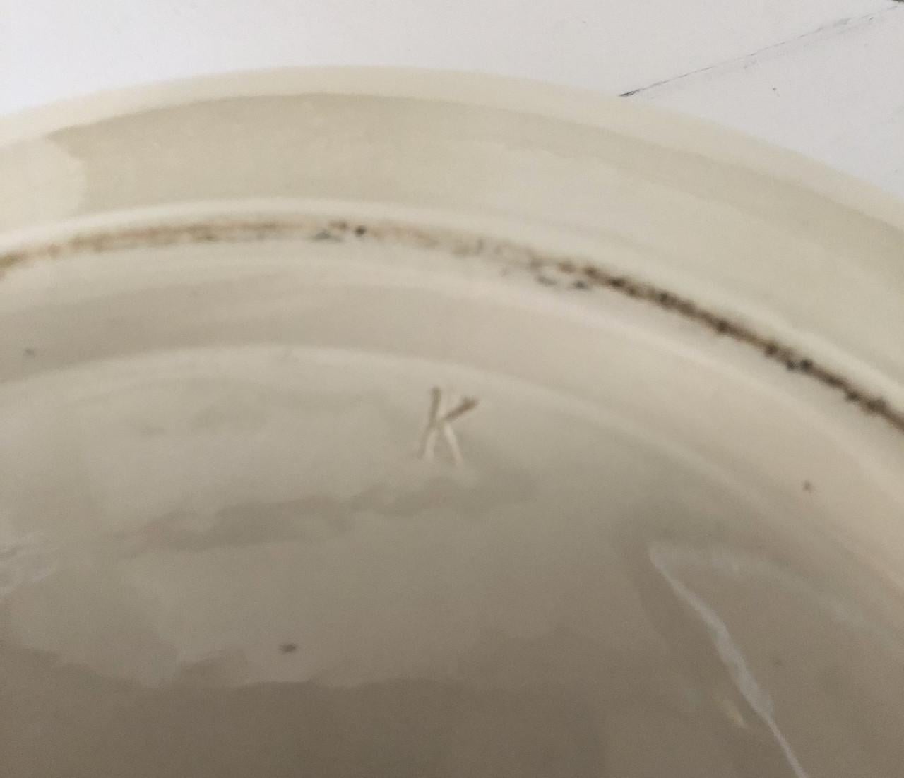 Mooie grote brocante lampetschaal met bloemmotief