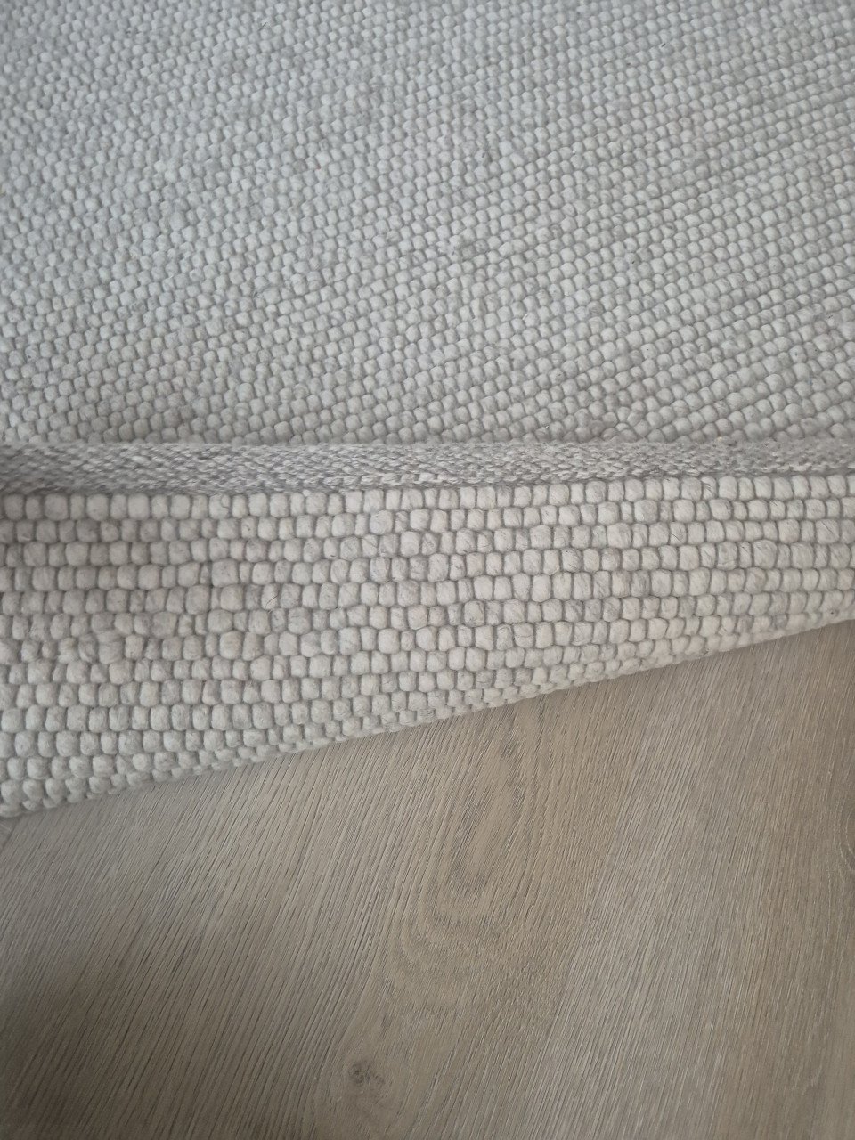 Wollen beige vloerkleed