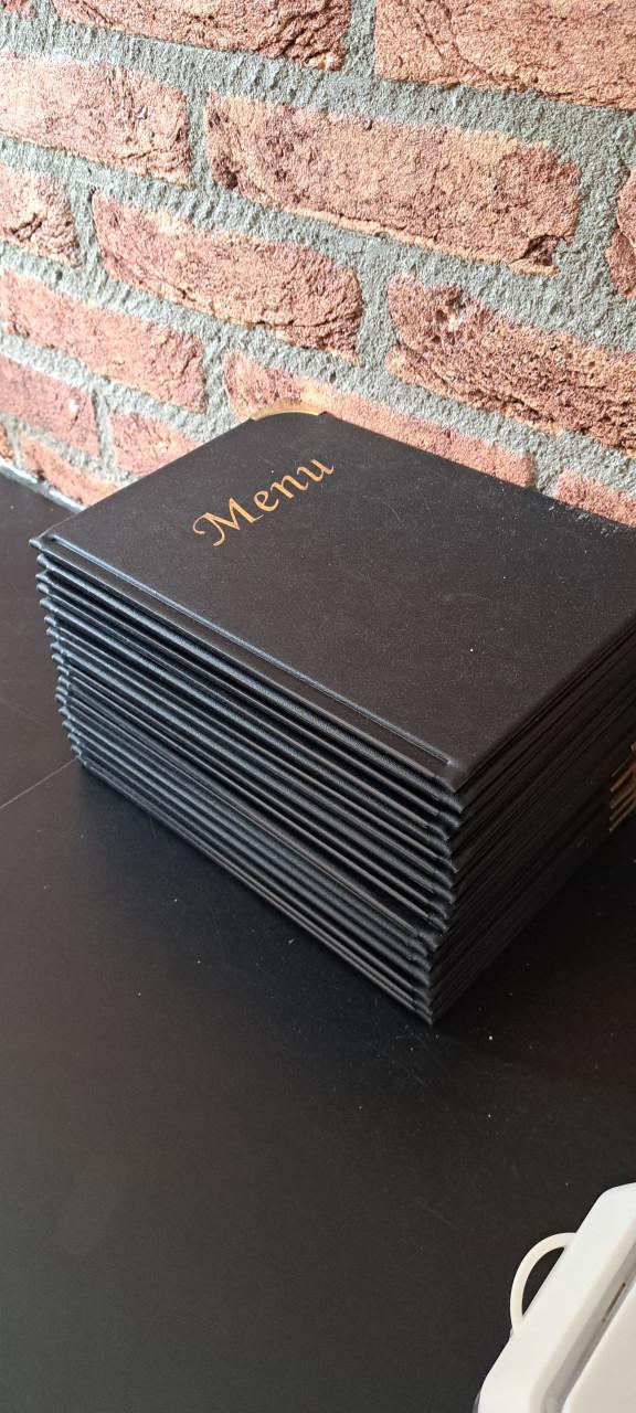 Zwarte menu kaarten a5 formaat