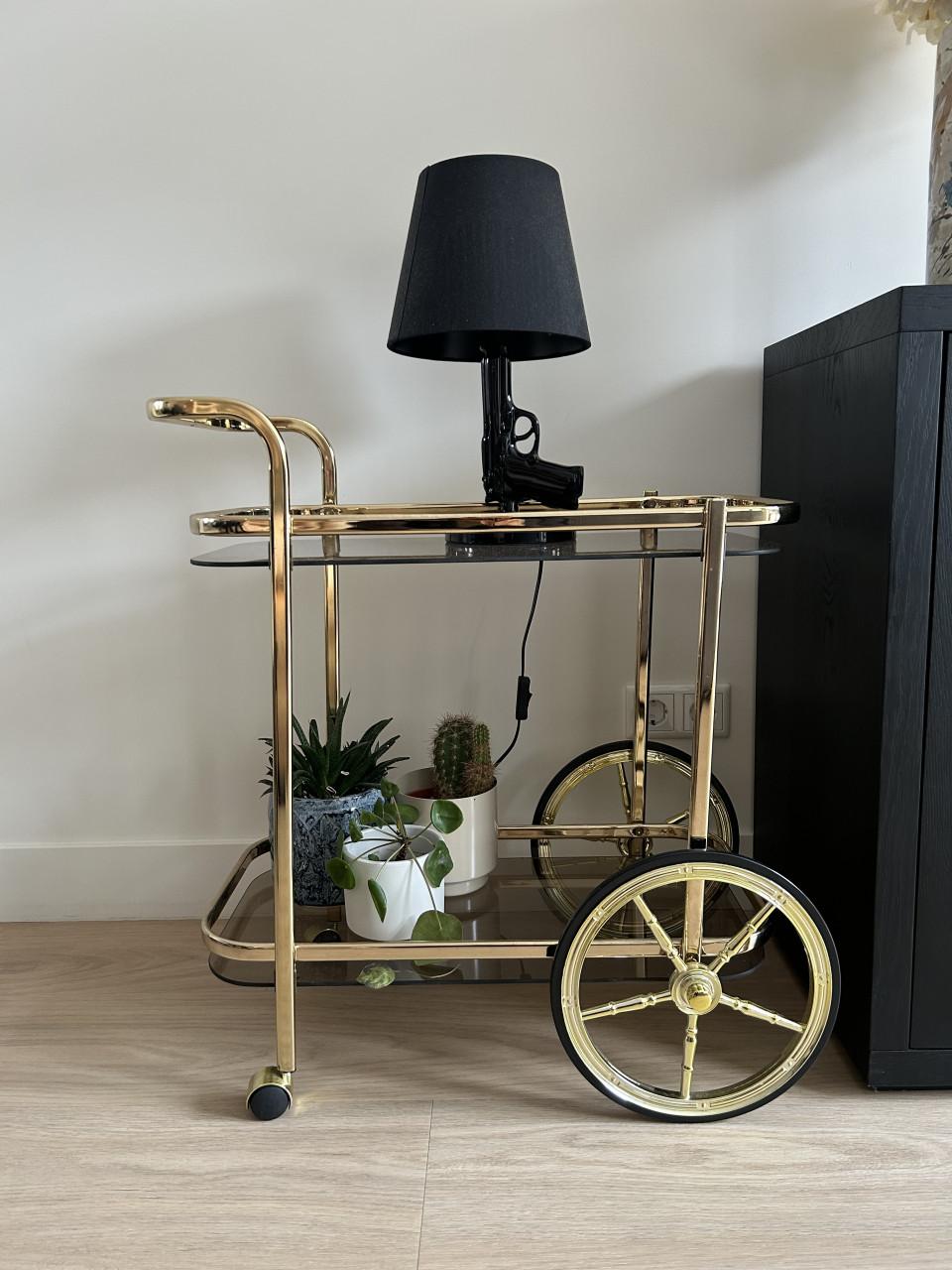 Vintage Golden Bar Cart