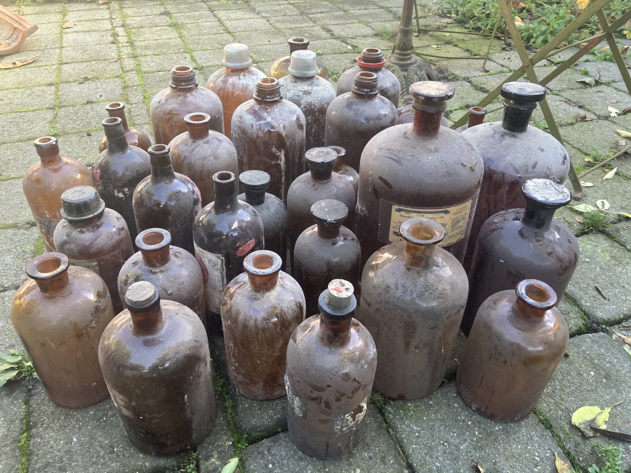 Partij apothekersflessen