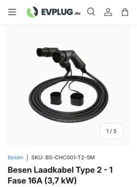 Laad kabel voor auto