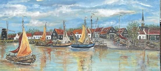 Arnemuiden  haven 120 x 80 doek