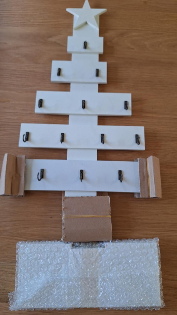 Houten kerstboom met haakjes nieuw in doos
