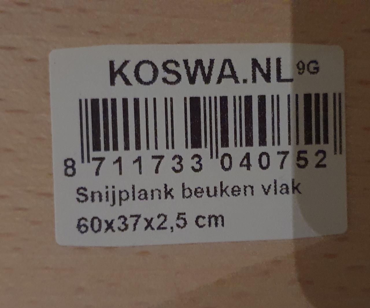 Snijplank Beukenhout Vlak 60×37×2,5 cm