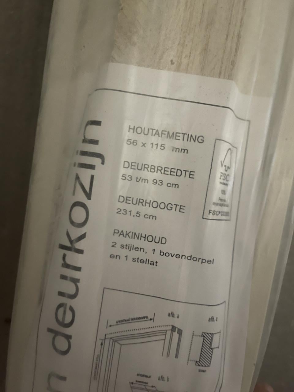 Deurkozijn stomp hardhout