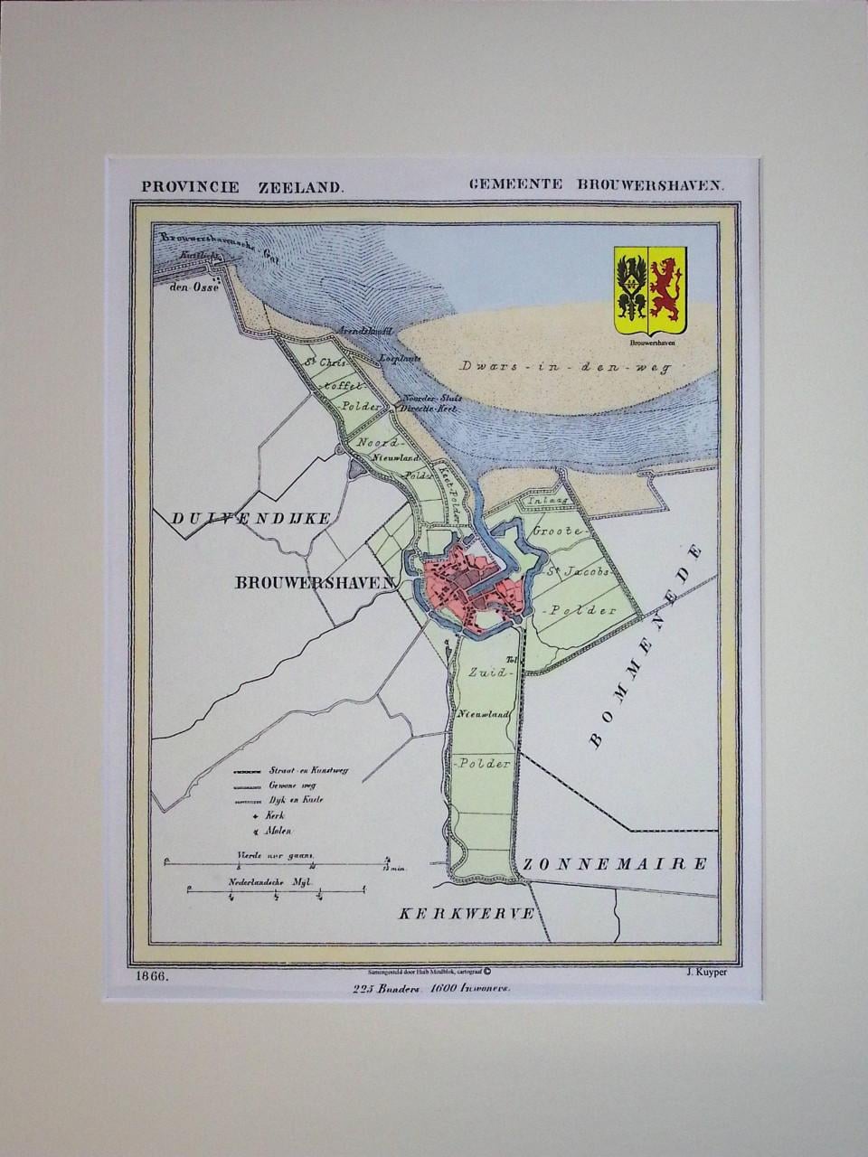 Historische Gemeentekaartjes Schouwen-Duieland van J. Kuyper