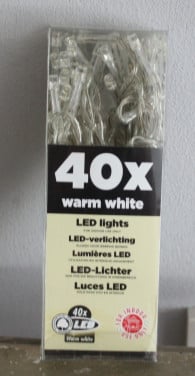 Nieuw in verpakking licht sner zilverkleur warm wit