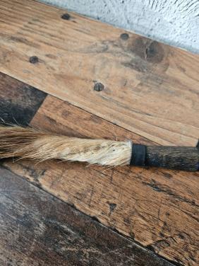 Vintage Afrikaanse Vliegenmepper met Houten Handvat