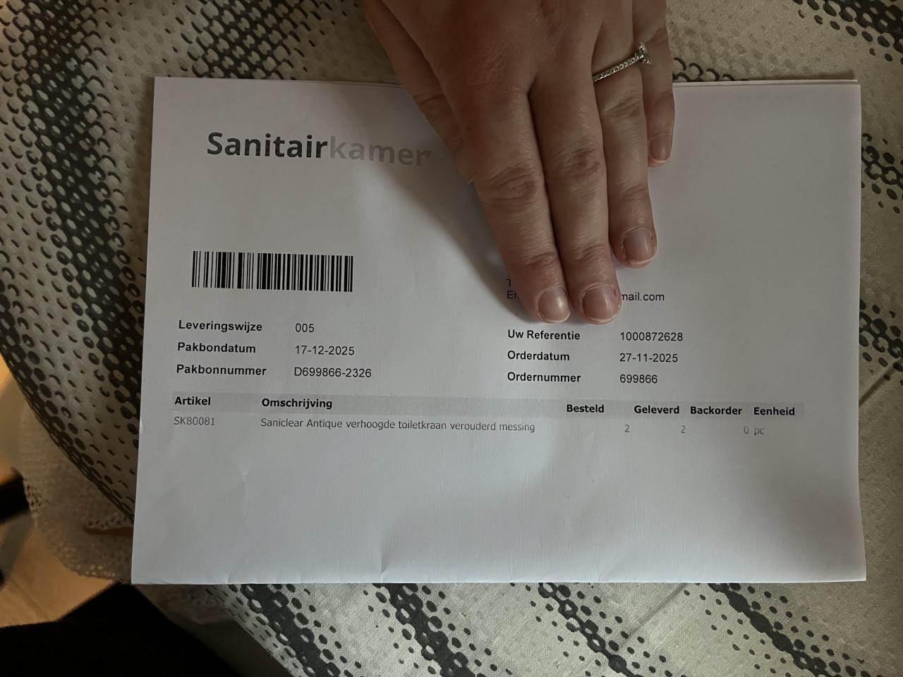 Toiletkranen Saniclear verouderd messing