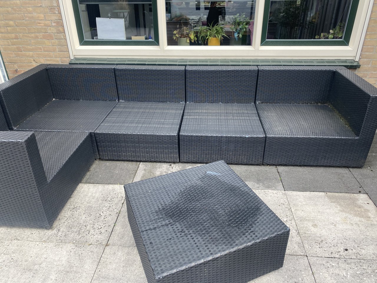 Loungeset antraciet hoekbank