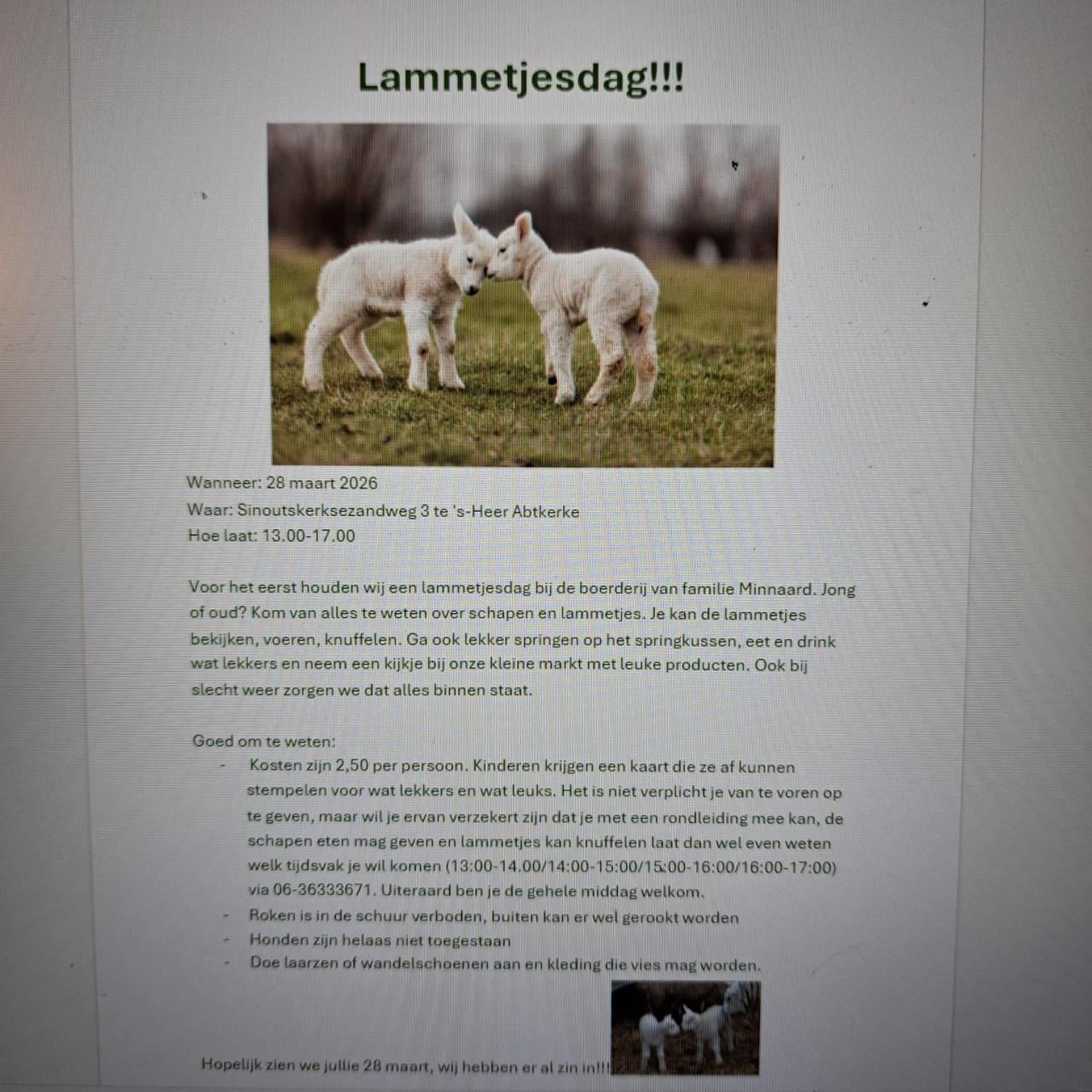 28 maart Lammetjesdag