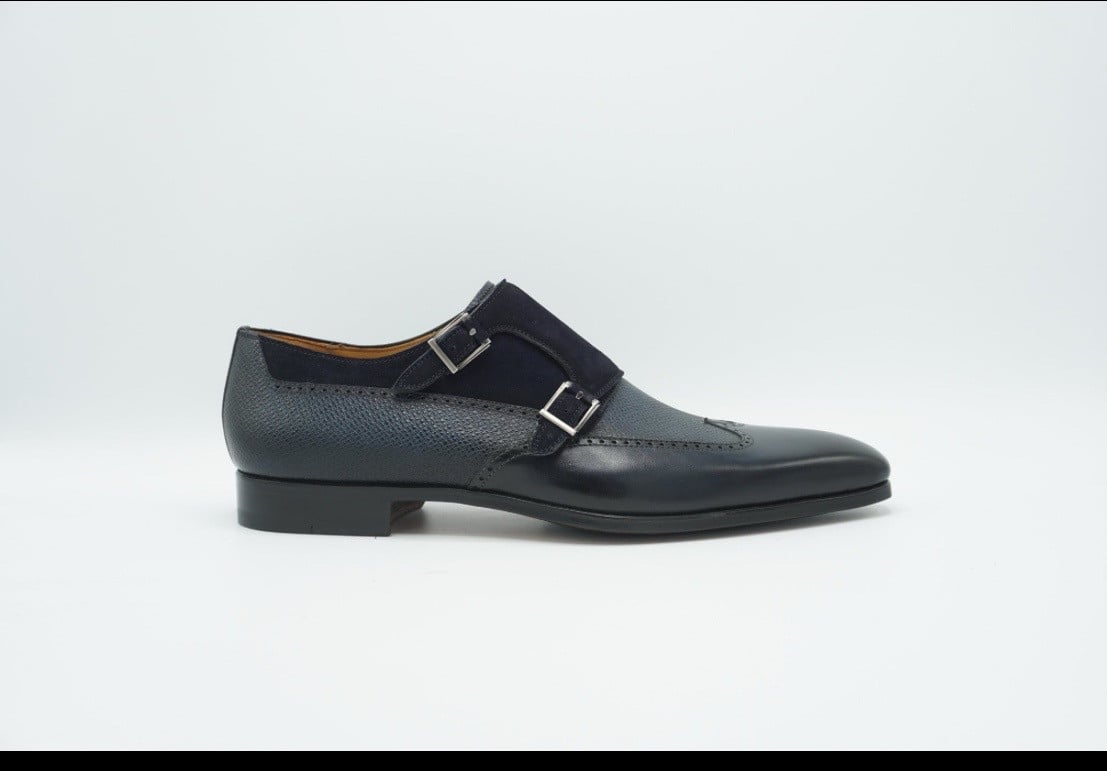 Magnanni Navy Blauw Dubbele Gesp - Maat 45 Nieuw in doos