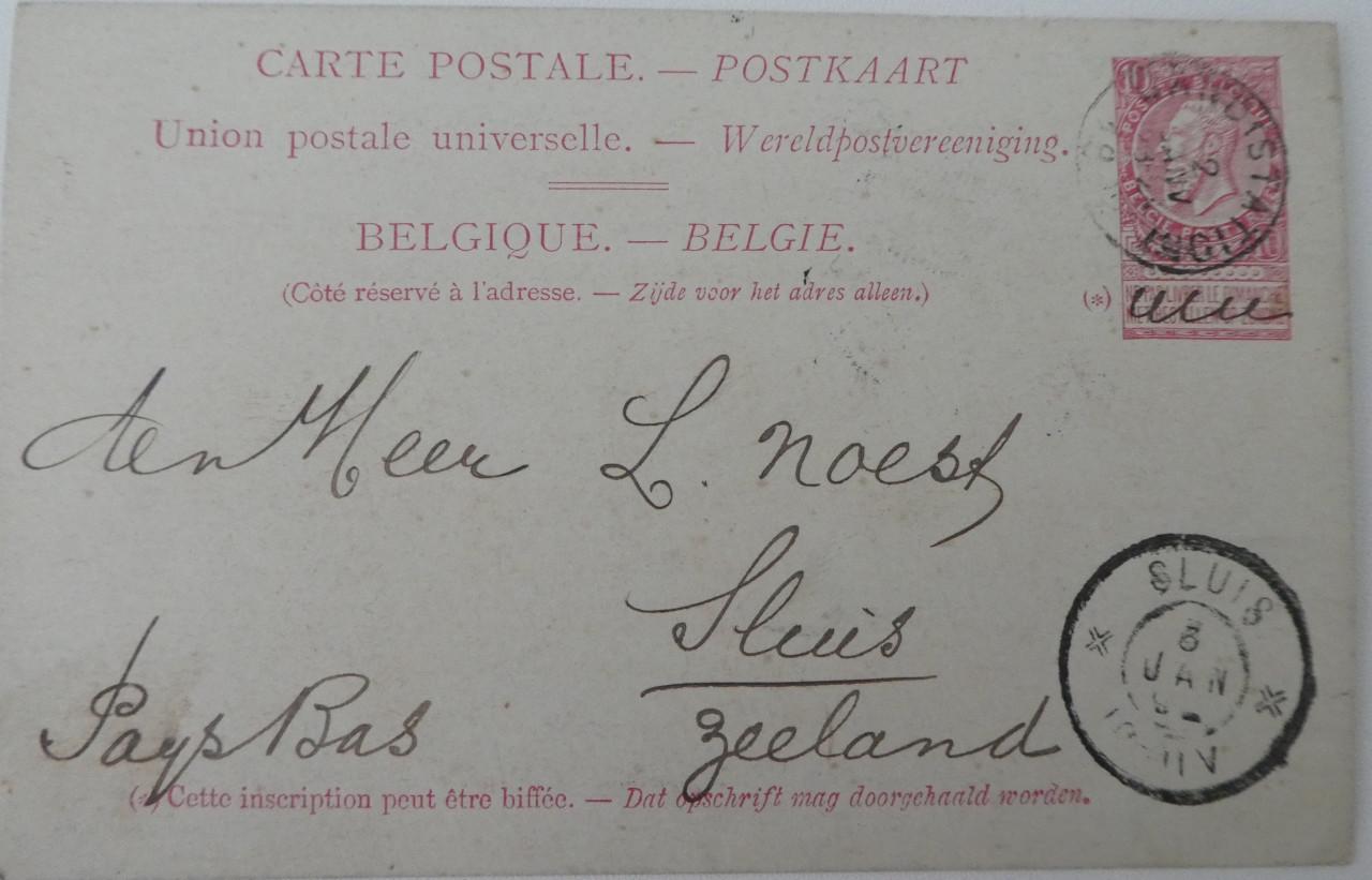 Postkaart – Briefkaart 1902 – België-Sluis